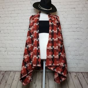 Plaid burnt orange and black vest